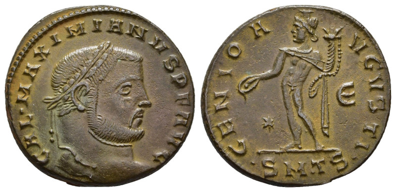 IMPERIO ROMANO. GALERIO MAXIMIANO. Follis. Tesalónica (310-311). A/ Cabeza laure...