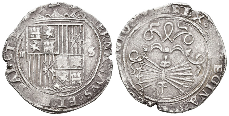 REYES CATÓLICOS. 4 reales. Sevilla. IIII - S en anv. y D "cuadrada" en rev. AR 1...