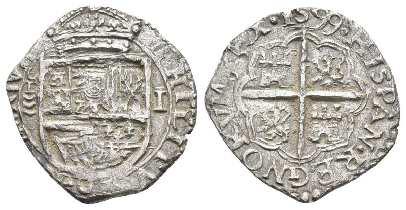 FELIPE III. Real. 1599 Valladolid. AR 3,4 g. 21,5 mm. AC-569. MBC+.