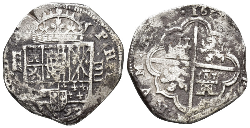 FELIPE III. 4 reales. 161(-) Segovia. AR 12,83 g. 30,5 mm. AC-784. Oxidaciones. ...