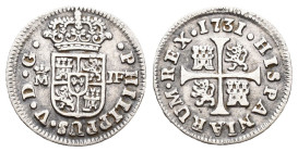 FELIPE V. 1/2 real. 1731 Madrid. JF. AR 1,37 g. 15,6 mm. VI-166; AC-182. Leves oxidaciones. MBC.
