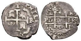 FELIPE V. Real. 1706 Lima. Dos fechas visibles. AR 3,57 g. 21 mm. VI-336; AC-384. MBC. 

Lote no sujeto a tasas de exportación
