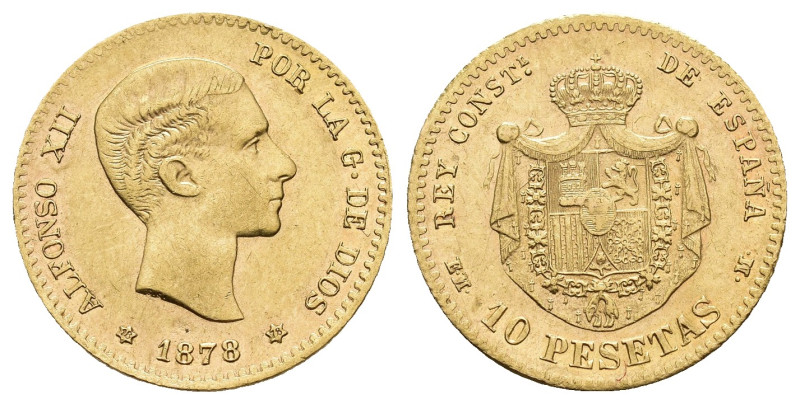 ALFONSO XII. 10 pesetas. 1878*18-78 Madrid. EMM. AR 3,21 g. 19,1 mm. VII-97; AC-...