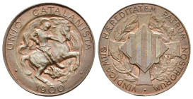 UNIÓN CATALANISTA. Módulo 5 céntimos. 1900 Barcelona. CU 5,29 g. 24,3 mm. VII-; AC-132. R.B.O. EBC. 

Lote no sujeto a tasas de exportación