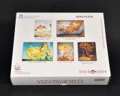 JUAN CARLOS I. Estuche FNMT colección plata Dalí: 3 monedas de 10 euros (8 reales, AR 27 g) -Leda atómica, El Gran Masturbador y Autorretrato blando- ...