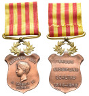 ÓRDENES Y CONDECORACIONES. Alfonso XIII. Condecoración al ejército de Filipinas. 1898. Guerra-775. Con cinta y pasador. CU 31,3 X 36,8 mm. SC.