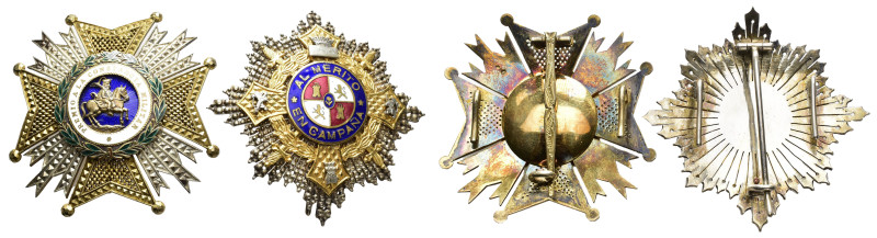 ÓRDENES Y CONDECORACIONES. F. Franco. Placa (1944 y 1975) y cruz de guerra (198 ...