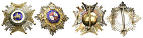 ÓRDENES Y CONDECORACIONES. F. Franco. Placa (1944 y 1975) y cruz de guerra (198 y 1942). Guerra-388 y 55. EBC+.