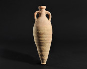 ARQUEOLOGÍA. GRECIA ANTIGUA. Helenístico. Ánfora miniatura (ss.III-II a.C.). Cerámica. Altura 24,5 cm. Pequeñas faltas en la boca.