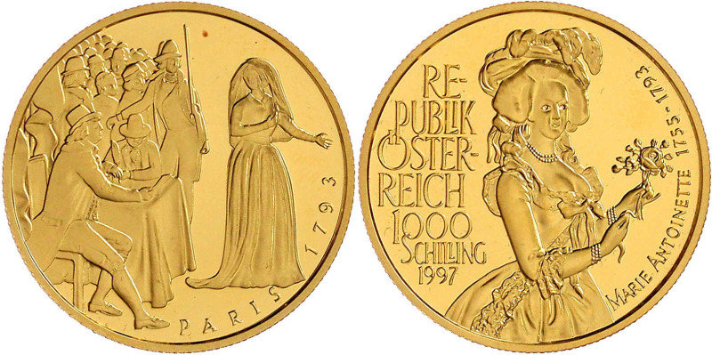 Republik Österreich
2. Republik, seit 1945
1000 ÖS 1997, Marie Antoinette. 16,...