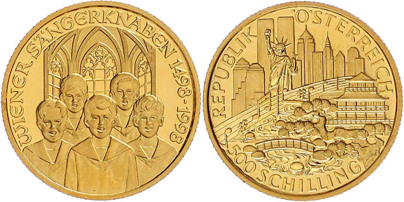 Republik Österreich
2. Republik, seit 1945
500 Schilling 1998, Wiener Sängerkn...