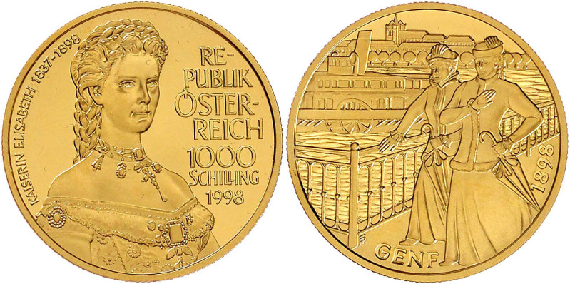 Republik Österreich
2. Republik, seit 1945
1000 ÖS 1998, Elisabeth. 16,28 g. 9...