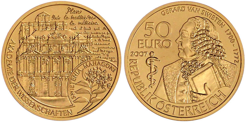 Republik Österreich
2. Republik, seit 1945
50 Euro 2007. Gerhard van Swieten. ...
