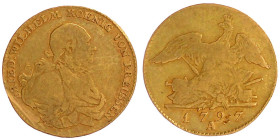 Brandenburg-Preußen
Friedrich Wilhelm II., 1786-1797
Friedrichs d`or 1797 A, Berlin. 6,54 g. schön/sehr schön, selten. Olding 60. Friedberg 2417. Ja...