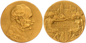 Sachsen-Albertinische Linie
Georg, 1902-1904
Goldmedaille 1903 von Paul Sturm. Deutsche Städteausstellung. Brustbild des Königs Georg nach rechts / ...