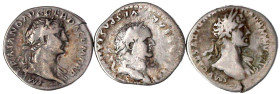 Römer
Kaiserzeit
3 Denare: Vespasian, Trajan und Hadrian. schön/sehr schön