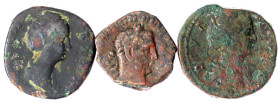 Römer
Kaiserzeit
3 Sesterzen: Faustina senior, Lucilla, Gallienus. schön