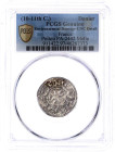 Karl der Einfältige 897-922
Pfennig o.J. Melle. +METALO+/+CARLVS REX (verdrehtes S), Kreuz. PCGS Grading Genuine Environmental Damage-UNC Detail. gut...