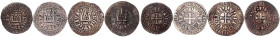 Frankreich
Philippe IV., 1285-1314
4 X Turnose o.J. mit ovalem O in TVRONVS. schön/sehr schön, einer etwas beschnitten. Duplessy 214.