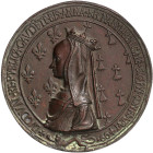 Frankreich
Ludwig XII., 1498-1514
Einseitiger Bronzeabguss der Medaille 1499 v. Leclerc/de Saint-Priest. Besuch des Königspaares in Lyon. Portraitse...
