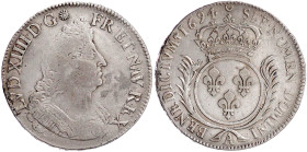 Frankreich
Ludwig XIV., 1643-1715
Ecu aux palmes 1694 A, Paris. sehr schön. Gadoury 217.