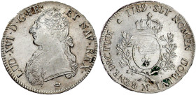 Frankreich
Ludwig XVI., 1774-1793
Ecu 1789 M, Toulouse. 29,19 g. gutes vorzüglich, justiert, min. fleckig. Gadoury 356. Davenport. 1333.