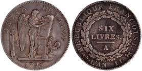 Frankreich
Erste Republik, 1793-1804
Ecu des six Livres 1793 A, Paris. 29,30 g. fast sehr schön, kl. Randfehler. Gadoury 58.