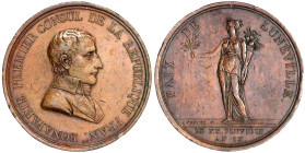 Frankreich
Konsulat unter Napoleon Bonaparte, 1799-1804
Bronzemedaille v. Andrieu AN IX (1801) auf den Frieden von Lunéville. Brustb. n.r./Stehende ...