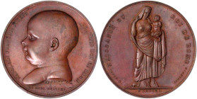 Frankreich
Napoleon I., 1804-1814, 1815
Bronzemedaille 1811 von Andrieu a.d. Geburt seines Sohnes. Büste Napoleon Francois Joseph/Mutter mit Kind. 4...