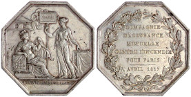 Frankreich
Ludwig XVIII., 1814, 1815-1824
Achteckige Silbermedaille 1817 von Barré. Versicherungsgesellschaften von Paris. 35 mm; 21,0 g. vorzüglich...