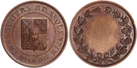 Frankreich
Napoleon III., 1852-1870
Bronze-Preismedaille 1863 von Thenard, Polizei St. Quentin. 37 mm. vorzüglich, kl. Kratzer