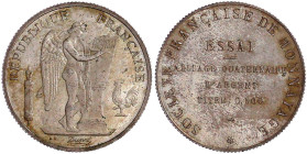 Frankreich
Dritte Republik, 1870-1940
Essai Alliage Quaternaire der Société Francaise de Monnayage o.J. Typ Genius. Silber, 28 mm; 9,31 g. GEM 191.1...