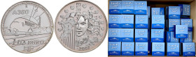 Frankreich
Fünfte Republik, seit 1958
89 X 1 1/2 Euro Silbergedenkmünze 2007. Passagierflugzeug Airbus A 380. Je 22,2 g. 900/1000 Silber. Jeweils im...