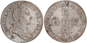 Grossbritannien
William III., 1694-1702
Crown 1695. OCTAVO. vorzüglich, kl. Schrötlingsfehler, selten in dieser Erhaltung. Seaby 3470.