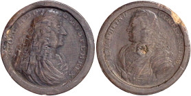 Grossbritannien
George I., 1714-1727
Damebrettstein aus dunklem Ahornholz o.J. wohl von Brunner in Nürnberg. Büste Georg Ludwig (George I.) r./Büste...