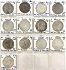 Italien
Lots
13 Silbermünzen des 19. Jh. in Talergröße: Napoleon 5 Lire 1808 M, 1810 B, Sardinien 6 X 5 Lire, Neapel 120 Grani 1856, Lombardei 5 Lir...