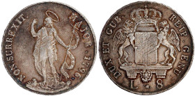 Italien-Genua
Repubik, 1528-1797
8 Lire 1796. 33,05 g. sehr schön, min. justiert. Lunardi 364. Davenport. 1370.