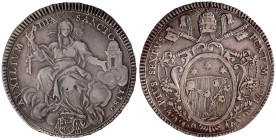 Italien-Kirchenstaat
Pius VI., 1775-1799
Scudo 1780. Heilige auf Wolke. 26,04 g. fast sehr schön. Davenport. 1471. Muntoni 18.