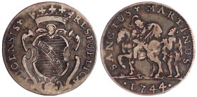 Italien-Lucca
Republik
San Martino da 15 Soldi 1744. fast sehr schön, Prägeschwäche. MIR 234/5.