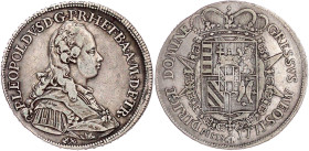 Italien-Toskana
Peter Leopold, 1765-1790
Francescone zu 10 Paoli 1771, Pisa. 27,27 g. sehr schön. Davenport. 1514. MIR 379/12.
