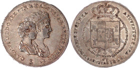 Italien-Toskana
Karl Ludwig, 1803-1807
1/2 Dena zu 5 Lire 1804, Florenz. Doppelportrait. sehr schön/vorzüglich, berieben, kl. Zainende. Craig 49.1....