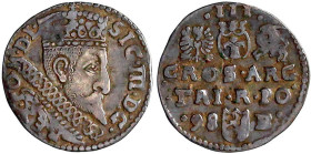 Polen
Sigismund III., 1587-1632
Trojak 1598, Posen. sehr schön. Gumowski 1079.