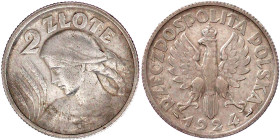 Polen
Zweite Republik, 1923-1939
2 Zlote 1924 Paris. sehr schön. Yeoman 16.