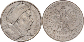 Polen
Zweite Republik, 1923-1939
10 Zlotych 1933, Sobieski. gutes sehr schön. Parchimowicz 121.