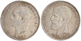 Rumänien
Carl I., 1866-1914
5 Lei 1906. Regierungsjub. sehr schön, kl. Randfehler. Krause/Mishler 35.