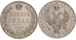 Russland
Nikolaus I., 1825-1855
Rubel 1846, St. Petersburg. vorzüglich. Bitkin 208.