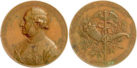 Schweden
Oskar II., 1872-1907
Bronzemedaille 1888 von Lindberg. Nils Axel Bennich (1817-1904), Chef der schwedischen Zollbehörde. 58 mm. sehr schön/...