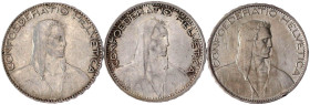 Schweizerische Eidgenossenschaft
3 X 5 Franken Alphirt: 1922 (ss), 1923 (vz) 1925 (ss, Randf., Graffiti und scharf gereinigt)