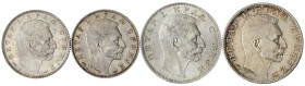 Serbien
Peter I., 1903-1918
4 Silbermünzen: 2 X Dinar 1915 (mit und ohne Signatur), 2 Dinara 1912, 1915. sehr schön/vorzüglich bis vorzüglich