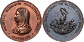 Spanien
Isabel II., 1833-1868
Bronzemedaille 1856 von Pomar. Trotula Mendoza (Ärztin des 11./12. Jahrhunderts). 47 mm. vorzüglich